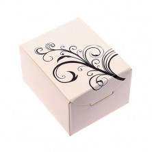 White paper ring gift box, twisted leaf ornament