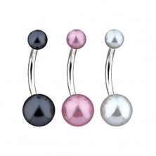 Navel piercing - coloured pearl ball