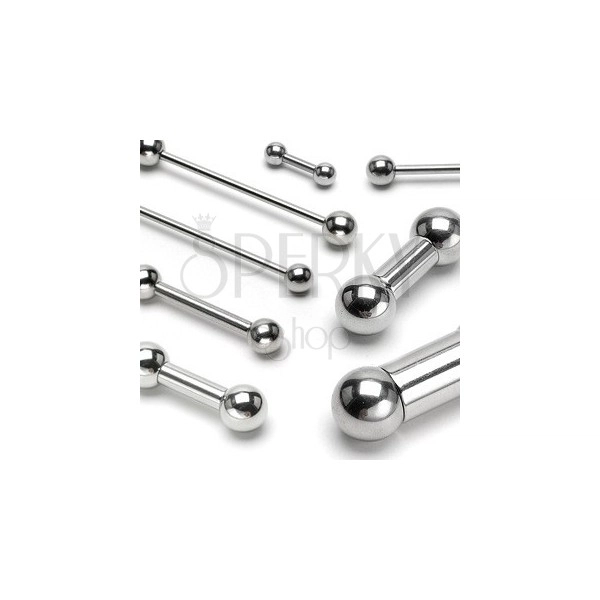 Piercing made of stainless steel, barbell, glossy smooth surface