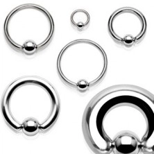 Piercing made of surgical steel - shiny ring with ball