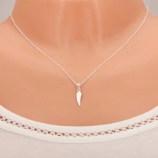 925 silver necklace - finely engraved flat angel wing