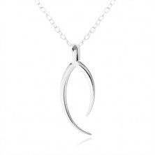 925 silver necklace, shiny pendant - fishbone for good luck