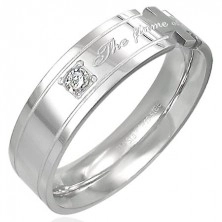 Ring made of steel with inscription - The flame of our love!