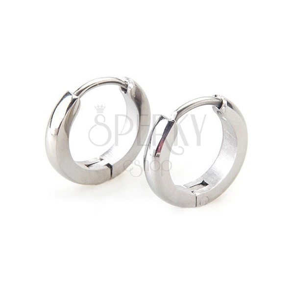 Earrings made of stainless steel in silver colour, mirror-polished surface