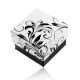 Ring gift box, pattern of climbing leaves, black and white combination