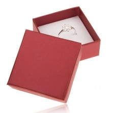 Ring or earrings gift box, pearly red colour