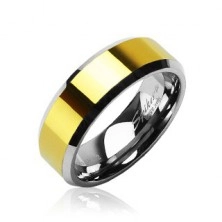 Tungsten ring with golden center