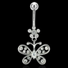Butterfly belly ring