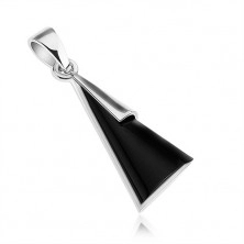 Pendant - 925 silver, triangle with black onyx imitation
