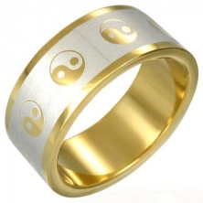 Yin-Yang gold-plated ring