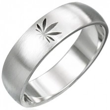 Marijuana stainless steel ring