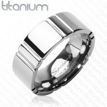 Titanium ring with cross lines