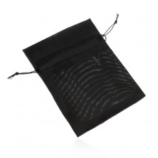 Organza gift sachet, black colour, smooth shiny surface