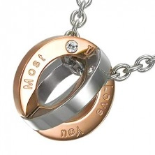 Stainless steel ball pendant engraved with I Love you most