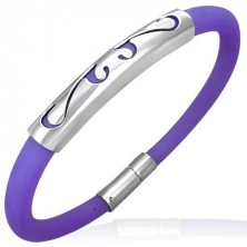 Round rubber bracelet - ornament, purple