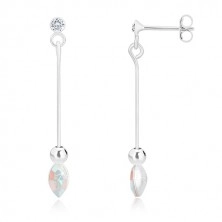 Earrings made of 925 silver, Swarovski clear crystals and crystals with rainbow reflections
