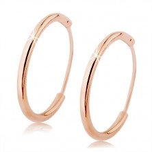 925 silver earrings, thin circles in coppery colour, various lengths