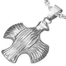 Stainless steel pendant - eagle with spread wings