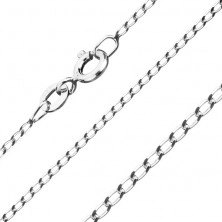 925 silver chain, smooth oval links, 1,3 mm