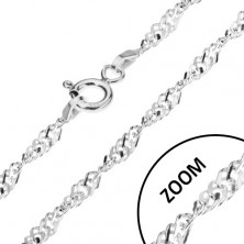 925 silver chain, spiral effect, flat links, width 2,4 mm, length 455 mm
