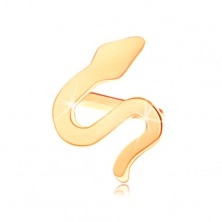 585 gold nose piercing - twisty snake, shiny flat surface