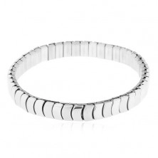 Steel bracelet in silver colour - extensible, shiny and matt links