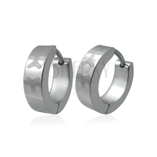 Stainless steel earrings - hoops with Y-letters