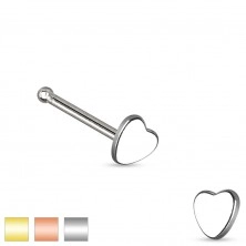 Nose piercing made of surgical steel, small symmetric heart
