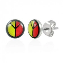 Colourful steel earrings - PEACE