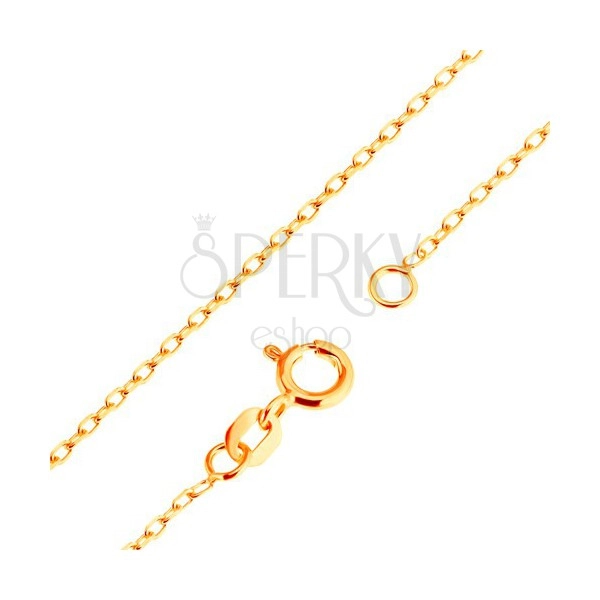 9K gold chain - smooth oval links, Rolo pattern, 500 mm