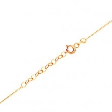 585 gold bracelet - fine glossy chain, flat pendant - cat