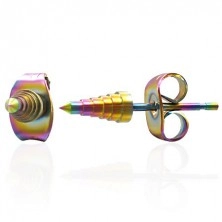 Steel earrings - anodized spikes