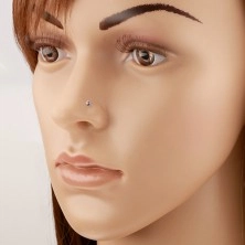 Nose piercing made of yellow 14K gold - tiny zircon in dark blue colour, 1,5 mm