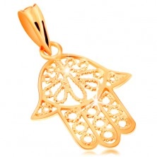 585 gold pendant - decoratively cut-out Fatima's hand, shiny surface