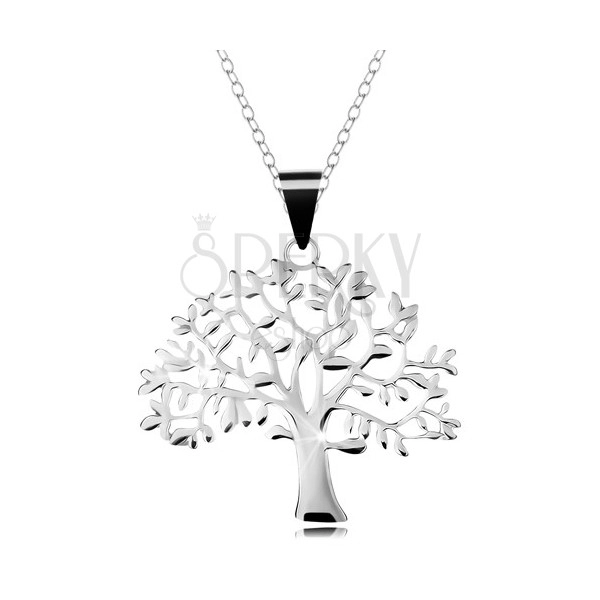 925 silver necklace, chain and pendant - big spreading tree of life