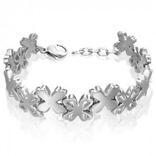 Surgical steel bracelet with flower links