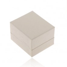 Cream-white gift box for ring, pendant or earrings, notched surface