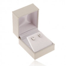 Cream-white gift box for ring, pendant or earrings, notched surface