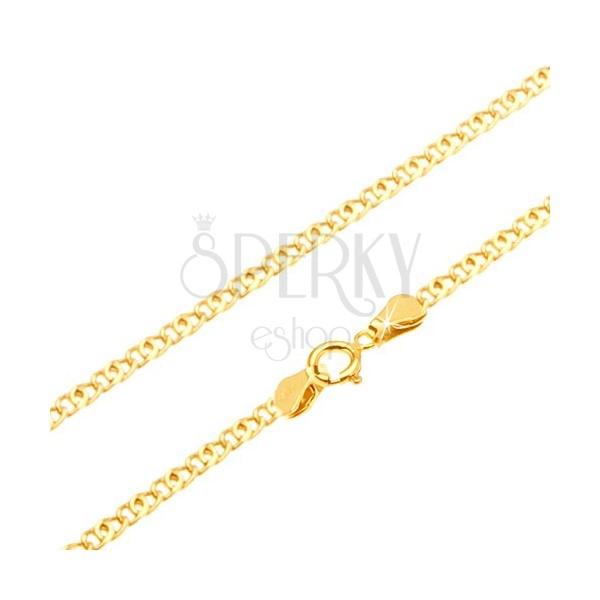 Gold chain - shimmering flat double link, 440 mm