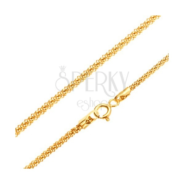 Yellow gold chain 14K, structured snake pattern, round cross-section, 450 mm
