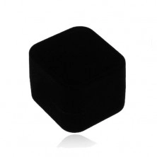 Gift box for ring or earrings, square shape, black hue