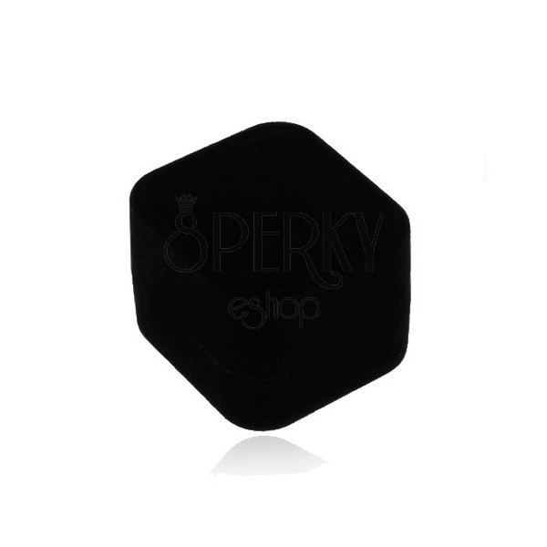 Gift box for ring or earrings, square shape, black hue