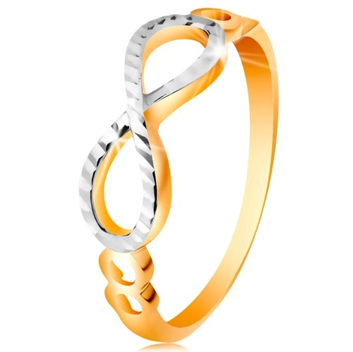 Infinity sign gold ring engagement ring deals 585