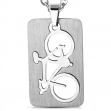 Stainless steel pendant - dog tag, bicycle