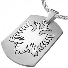 Two-headed eagle dog tag - stainless steel