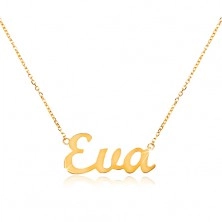 585 gold necklace with name Eva, fine adjustable chain