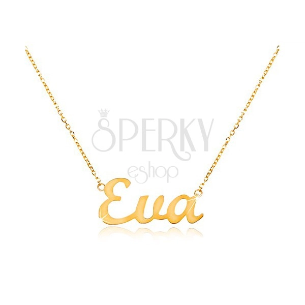 585 gold necklace with name Eva, fine adjustable chain