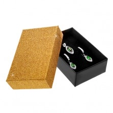 Gift box for set or necklace - glistening surface in gold colour