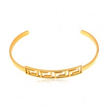 Bracelet made of surgical steel in gold colour with motif of Greek key