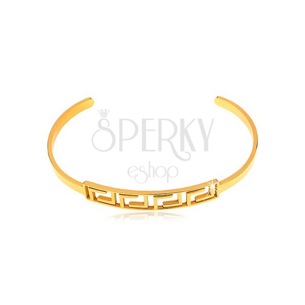 Bracelet made of surgical steel in gold colour with motif of Greek key